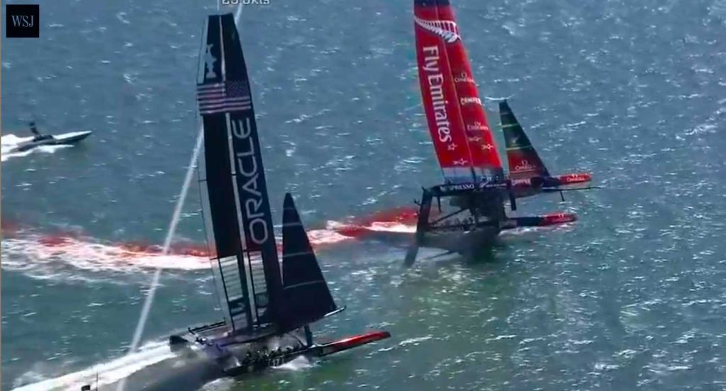 The Kiwis nearly capsize