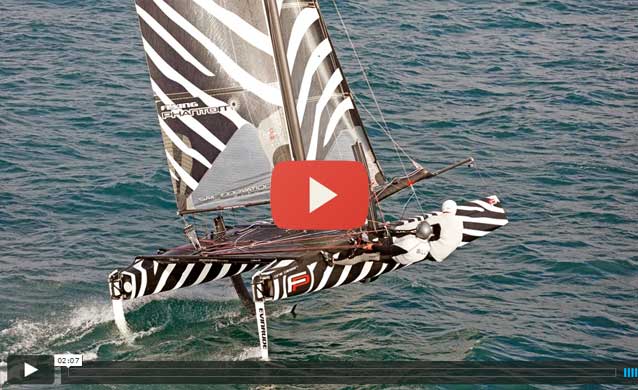 Fast foiling ride for Billy Besson and Matthieu Vandame