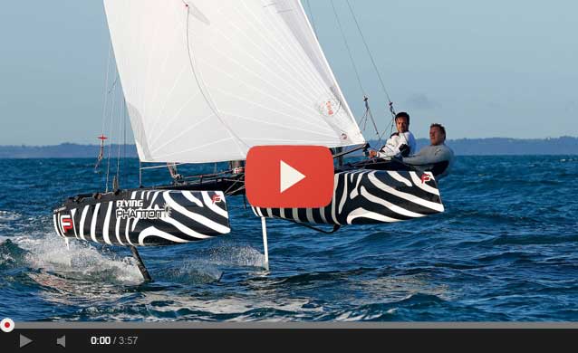 Franck Cammas flying in Saint Malo