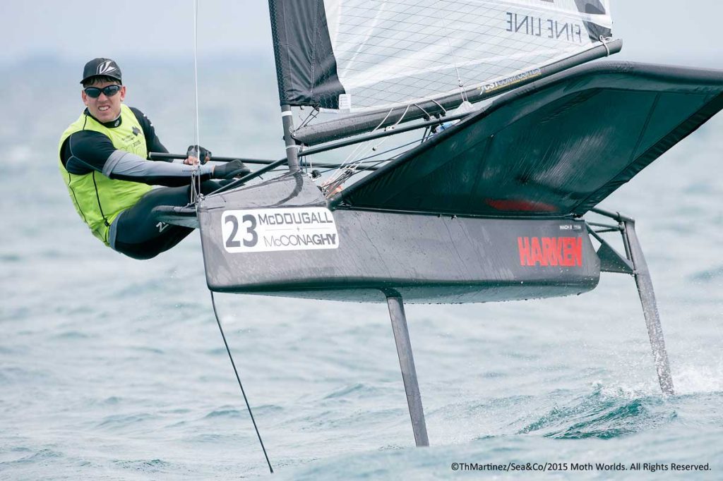 McDougall + McConaghy 2015 Moth Worlds: Burling maintains control at the top