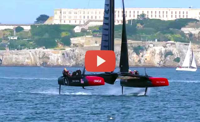 Oracle AC45 Turbo, winter training in San Francisco
