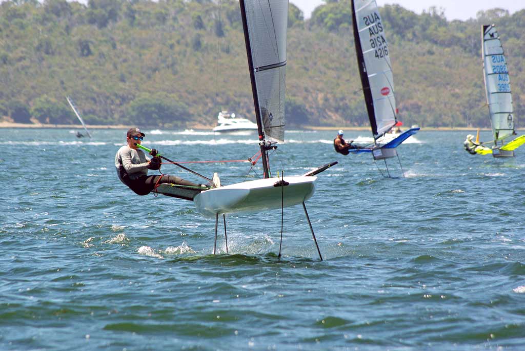 Foiling Scow. Image by Rick Steuart of Perth Sailing Photography